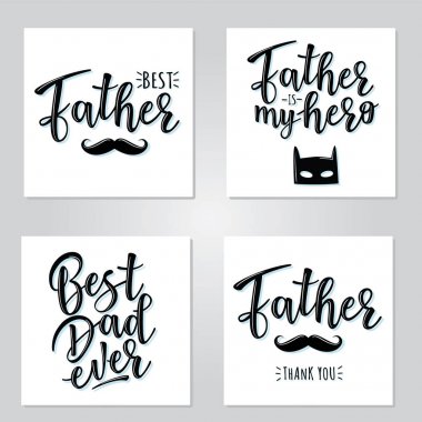 'Babalar günü için' yazı, vektör kümesi