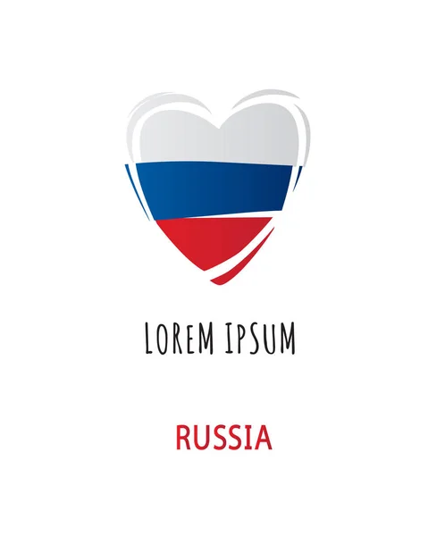 Inscription Russie, logo avec coeur . — Image vectorielle