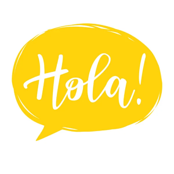 Ilustración vectorial de la caligrafía 'Hola', traducción al español de la frase Hello — Archivo Imágenes Vectoriales