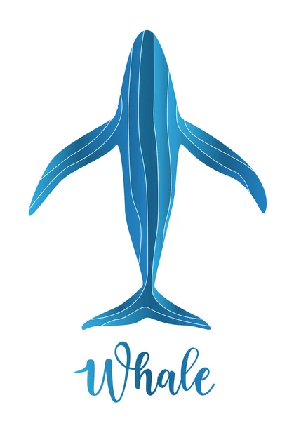Diseño del logotipo abstracto de la ballena — Vector de stock