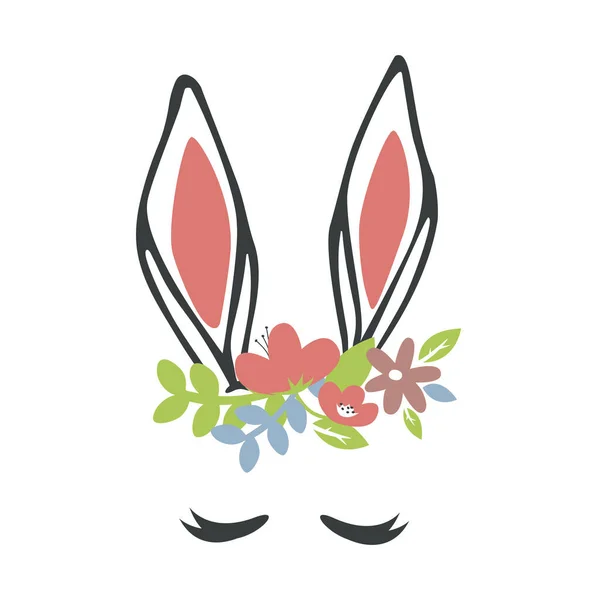Cute orecchie di coniglio per Buon Giorno di Pasqua — Vettoriale Stock