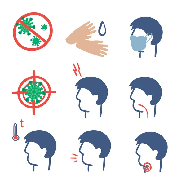 Grip virüsü hücrelerinin bir çizimi — Stok Vektör