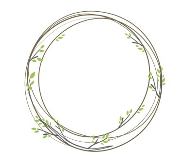 Vintage vector illustration of an Easter wreath