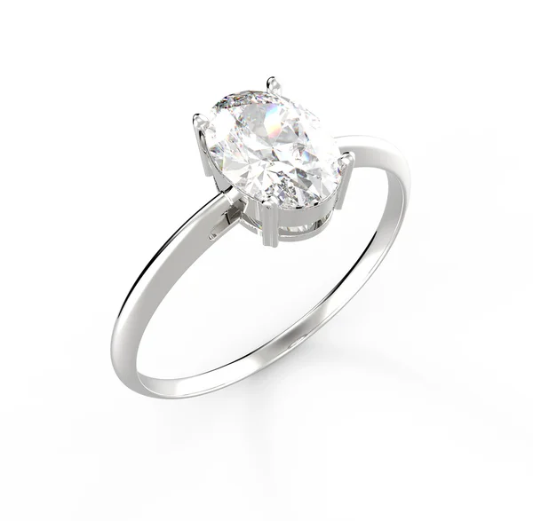 Обручальное кольцо с бриллиантом. 3D рендеринг — стоковое фото