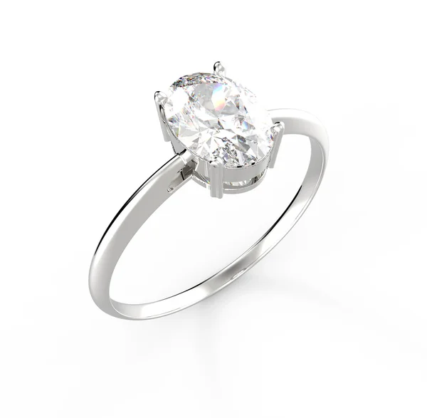 Anello nuziale con diamante. Rendering 3D — Foto Stock