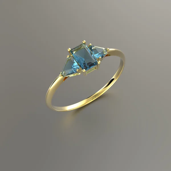Ehering mit Diamant. 3D-Illustration — Stockfoto