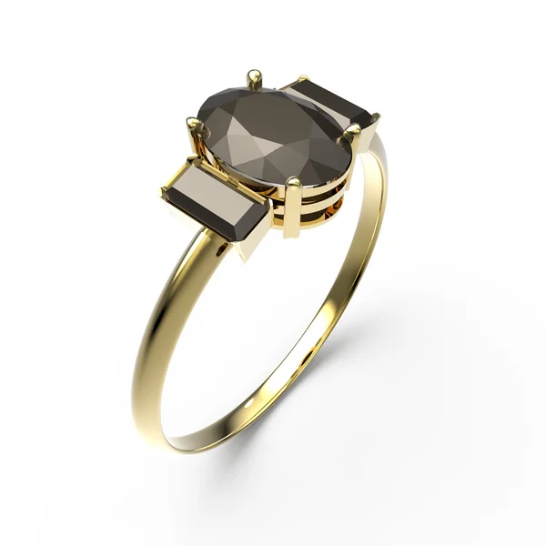 Wedding ring wiith diamond. 3D illustration — Stock Photo, Image