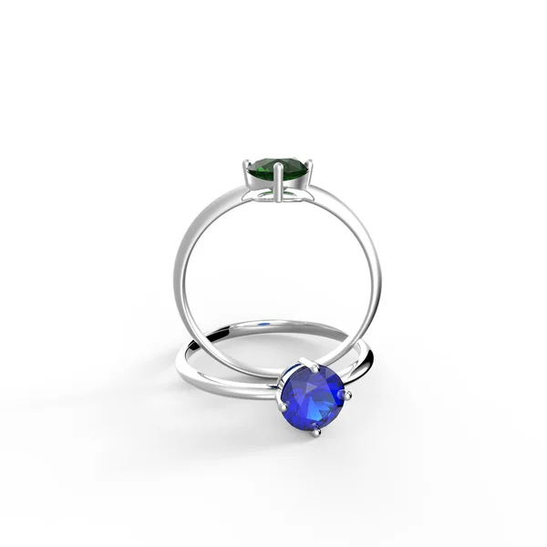Gyémánt gyűrű. 3D-s illusztráció — Stock Fotó