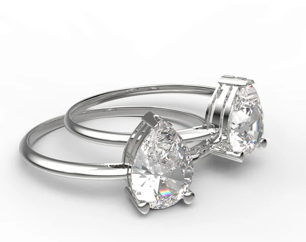 Diamanten ringen. 3D illustratie Stockfoto