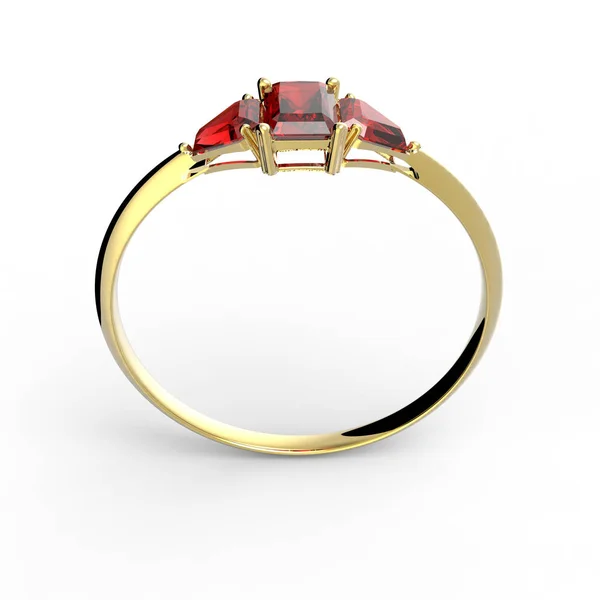 Bague de mariage wiith diamant. Illustration 3D — Photo