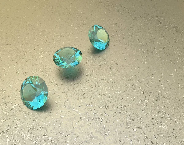Fondo con piedras preciosas azules. Ilustración 3D —  Fotos de Stock