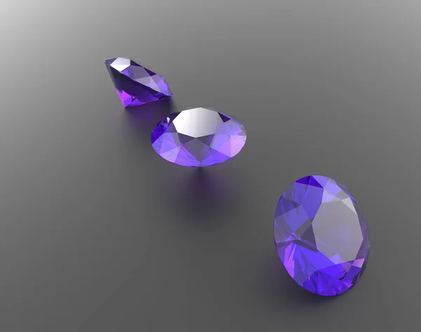 Background with purple gemstones. 3D illustration — Stock Photo, Image