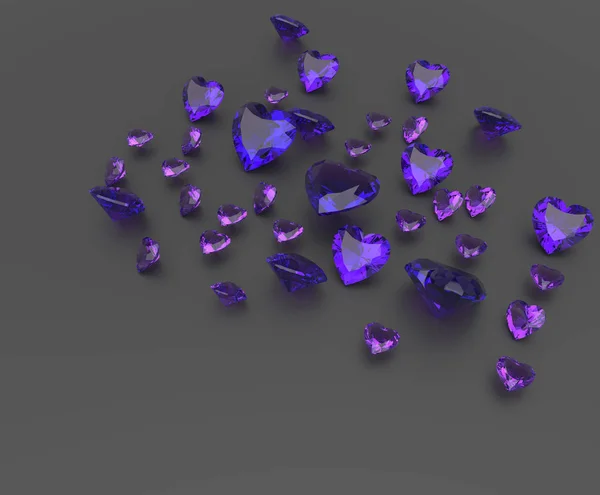 Fondo con gemas púrpuras. Ilustración 3D —  Fotos de Stock