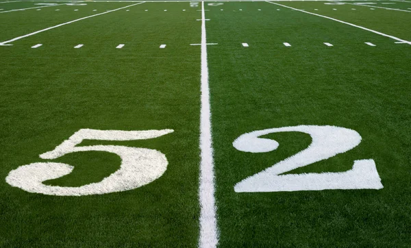 Football Field 52 Yard Line — Stock Photo, Image