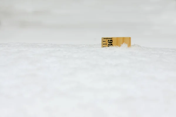 Ruler in Snow 36 Inches Close — Stock Photo, Image
