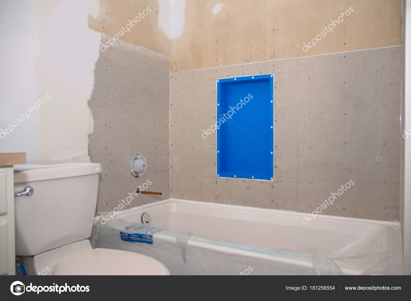 Bathroom Remodel Ready For Tile Stock Photo Saje 181256554