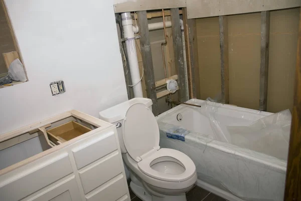 Fürdőszoba Remodel Vanity WC kád Jogdíjmentes Stock Képek