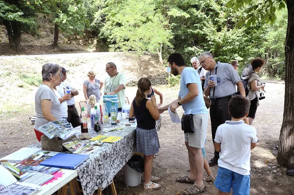 Pequeno comboio turístico entre Sainte Cecile d 'Andorra e Saint Ju — Fotografia de Stock