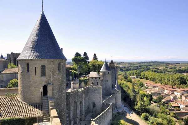 Укріплене місто Carcassonne — стокове фото