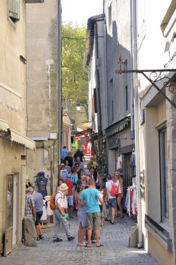 An alley of the fortified city of Carcassonne clipart