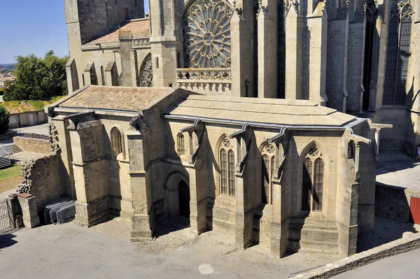 大教堂的卡尔卡松要塞城市圣纳泽尔 — 图库照片