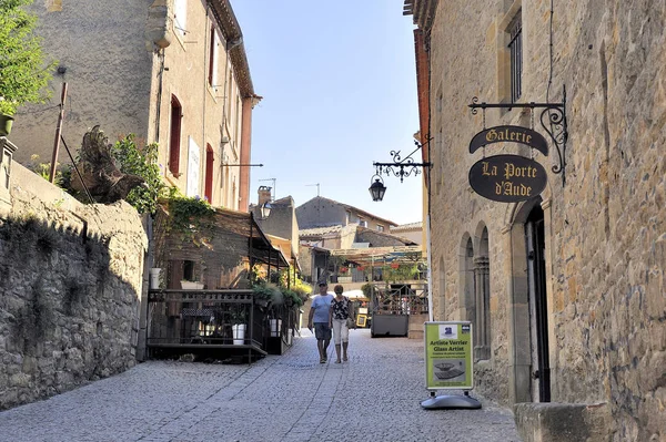 Eine Gasse der befestigten Stadt Carcassonne — Stockfoto
