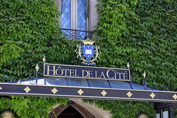 Hotel v opevněné město Carcassonne — Stock fotografie