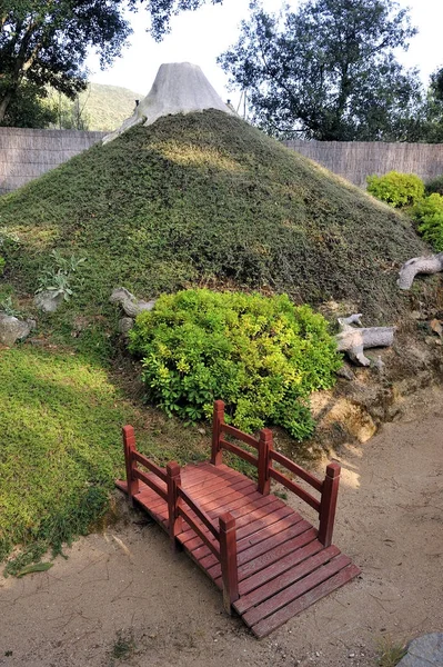 A Japanese garden on the theme of Mount Fuji — Stock Photo, Image