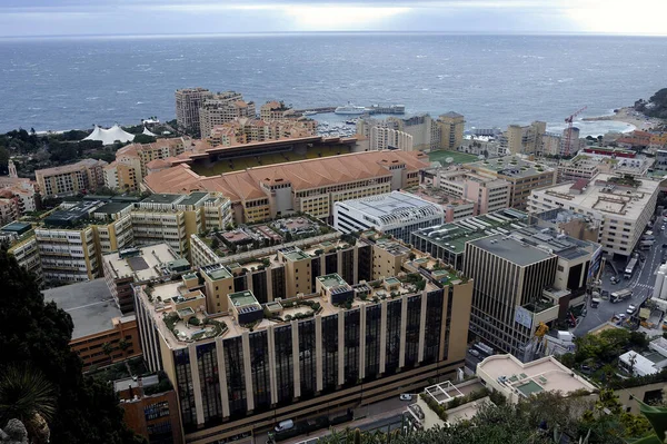 Aerial View Monaco Football Stadium Exotic Garden — Stock Photo, Image