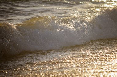 Doğal okyanus suları yüzey soyut güneşli açık havada arka plan bulanık