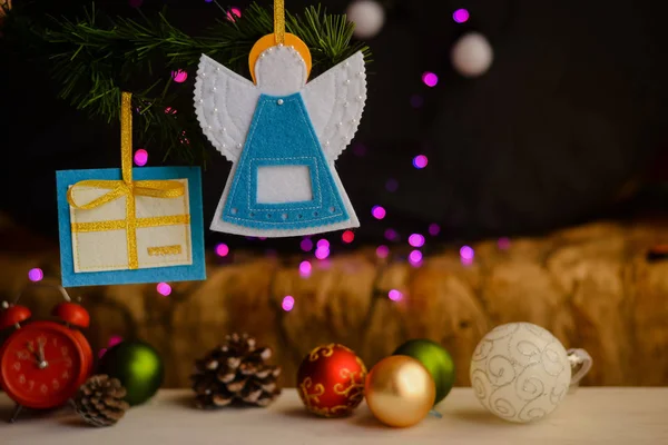 Krásné dekorativní barevné angel design, květ pásu pro zvláštní události. Slavnostní, narozeniny, Vánoce a nový rok dárek pozadí. Zblízka obraz radostné prvek a kreativní love karta — Stock fotografie