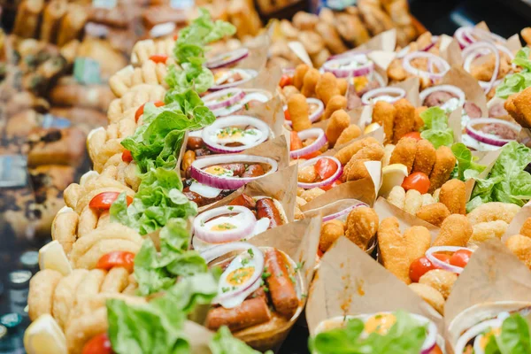 Burrito Stand Boqueria Piacon Barcelonában Spanyolországban Élelmiszer Utazás — Stock Fotó