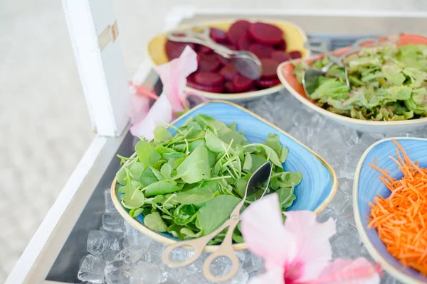 Salata Barını Çeşitli Malzemelerle Kapatın — Stok fotoğraf