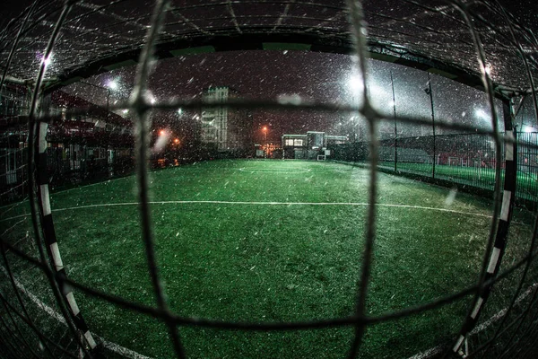 Soccer arena i kväll — Stockfoto