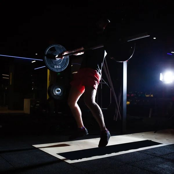 Concepto Gimnasio Fitness Atleta Barra Pesas — Foto de Stock