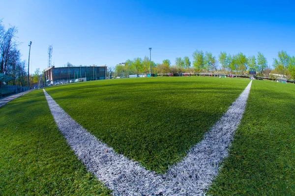 Palestra di calcio in giorno di luce solare — Foto Stock