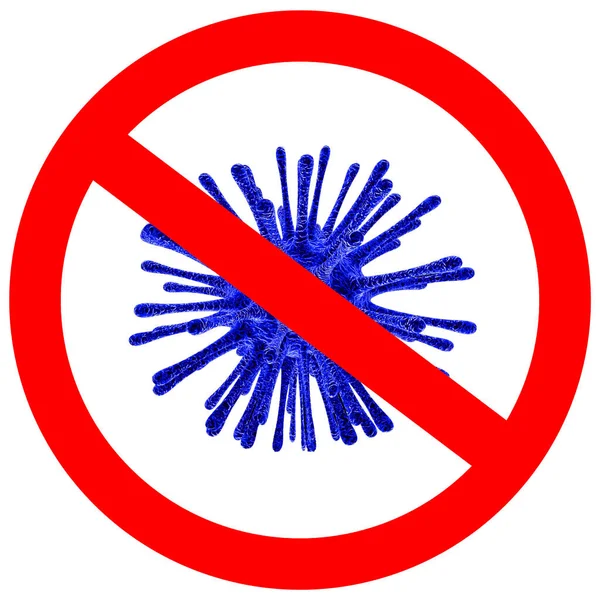 Symbole Lutte Contre Coronovirus Signe Virus Arrêt Médical Illustration Plate — Photo