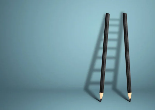 Success creative concept, pencil Ladder with copy space — Stock Photo, Image