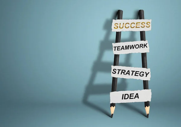 Caminho para o conceito de sucesso, Escada a lápis com espaço de cópia — Fotografia de Stock