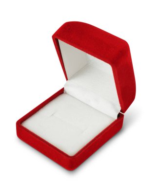 İzole kırpma yolu beyaz üzerinde açık kuyumcu kutusu