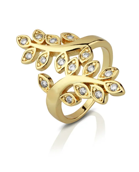 Jewelery ring isolated on white, clipping path — Stock Photo, Image