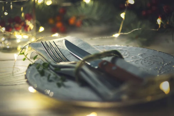 Conjunto de tabela de natal — Fotografia de Stock