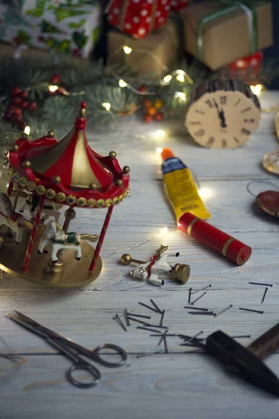 In der Werkstatt des Weihnachtsmannes — Stockfoto