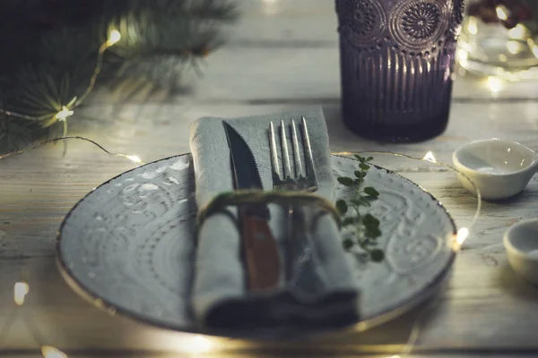 Juego de mesa de Navidad Fotos de stock libres de derechos