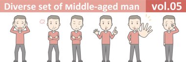 Orta yaşlı adam, Eps10 vektör biçimi vol.05 farklı kümesi