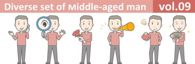 Orta yaşlı adam, Eps10 vektör biçimi vol.09 farklı kümesi
