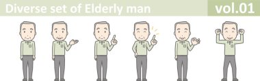 Yaşlı bir adam, Eps10 vektör biçimi vol.01 farklı kümesi