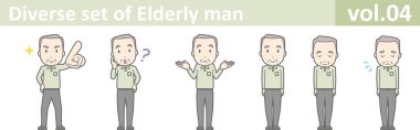 Yaşlı bir adam, Eps10 vektör biçimi vol.04 farklı kümesi