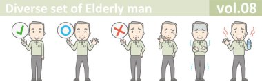 Yaşlı bir adam, Eps10 vektör biçimi vol.08 farklı kümesi