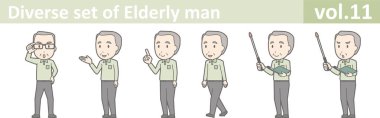 Yaşlı bir adam, Eps10 vektör biçimi vol.11 farklı kümesi